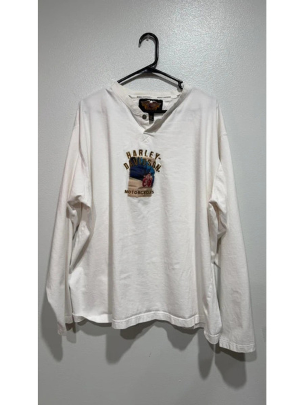Y2K Harley Davidson Long Sleeve Tee With Embroided Logo 3X